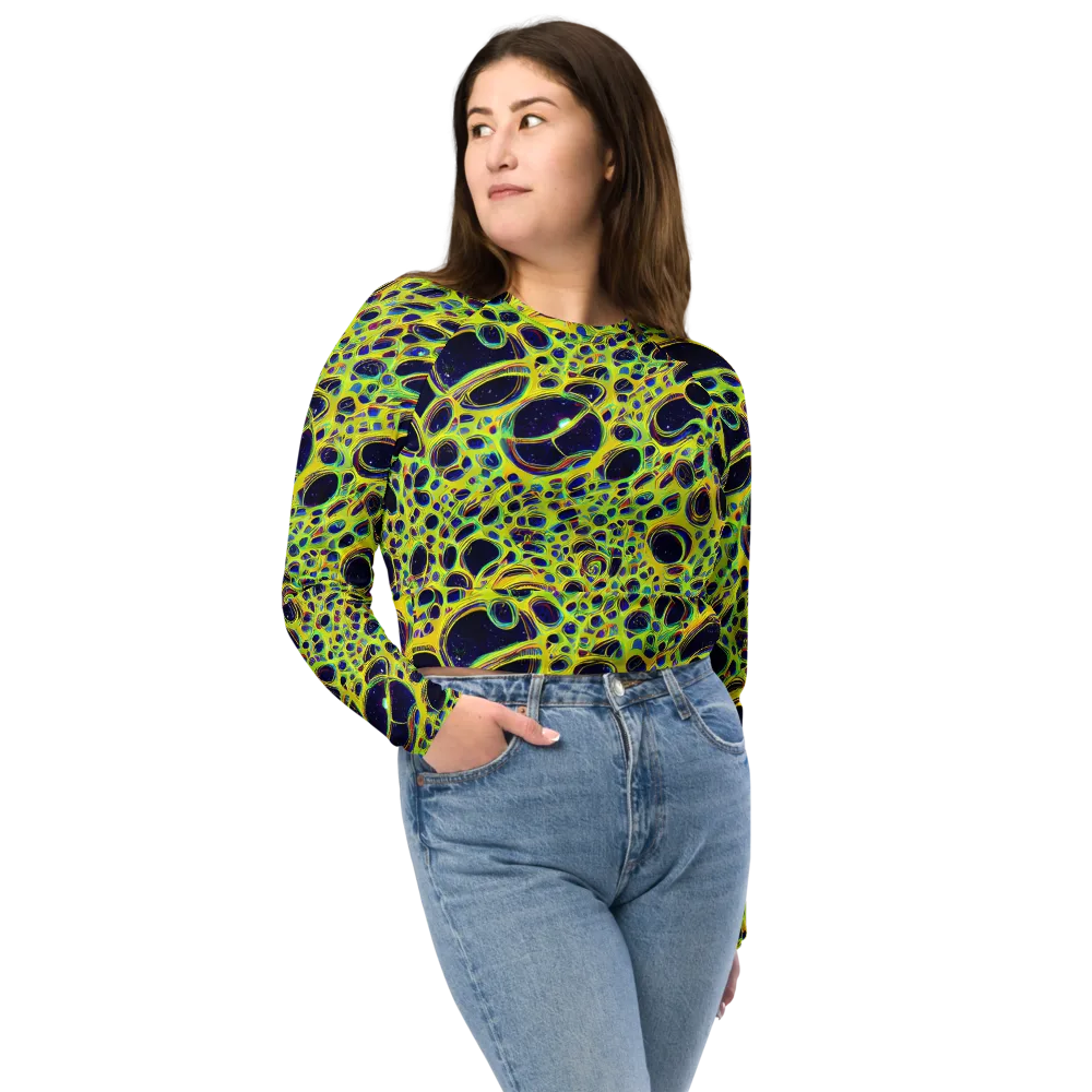 Acidic Nebula on Long Sleeve Crop Top — Front