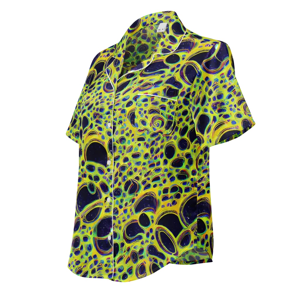 Acidic Nebula on Women's Short Sleeve Pajama Top — Left Front