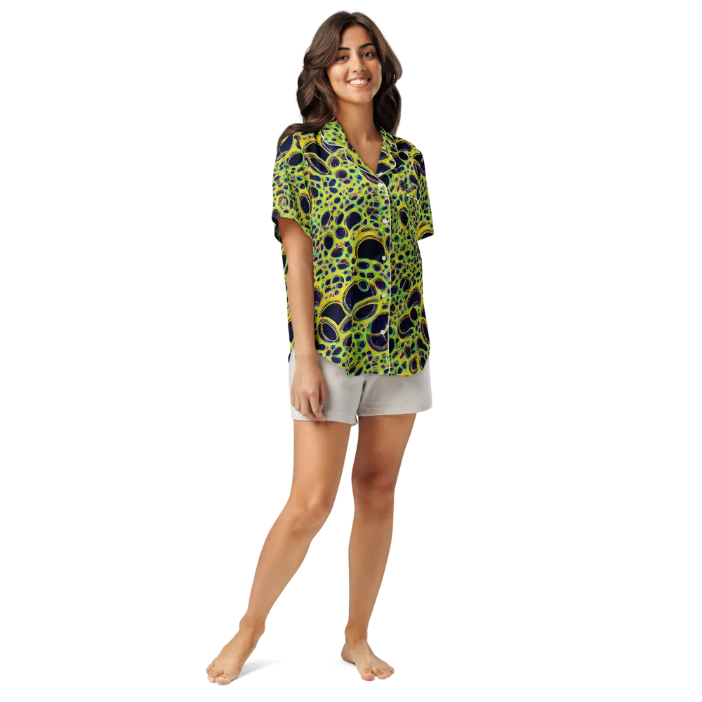 Acidic Nebula on Women's Short Sleeve Pajama Top — Front
