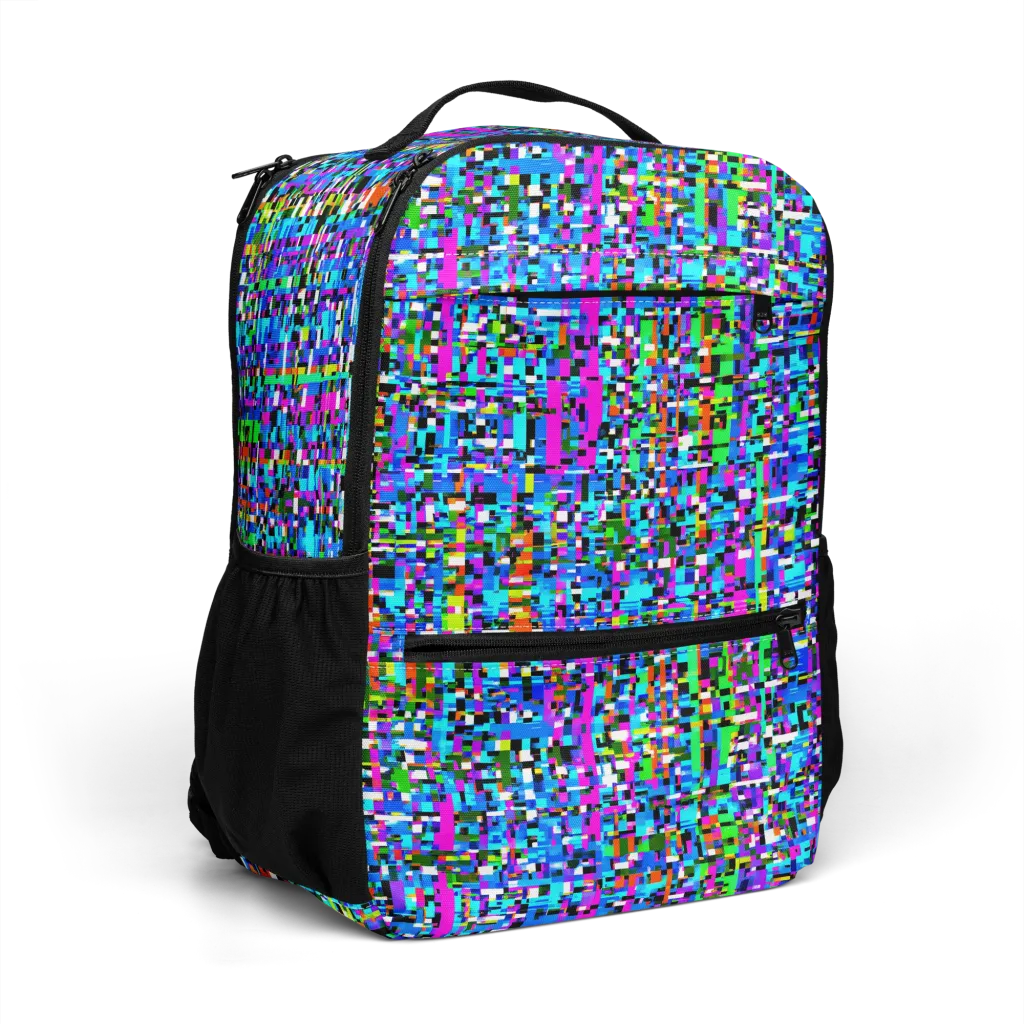 Neon Mosaic on Utility Backpack — Right Front