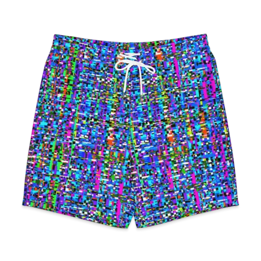 Neon Mosaic on a Men's Board Shorts