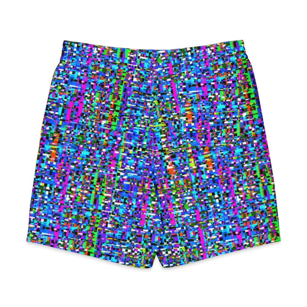 Neon Mosaic on Men's Board Shorts — Back
