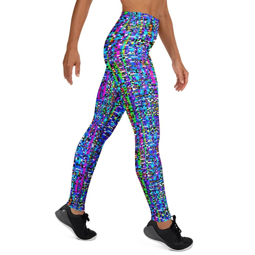 Neon Mosaic on Yoga Leggings — Right
