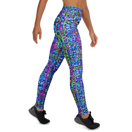 Neon Mosaic on a Yoga Leggings