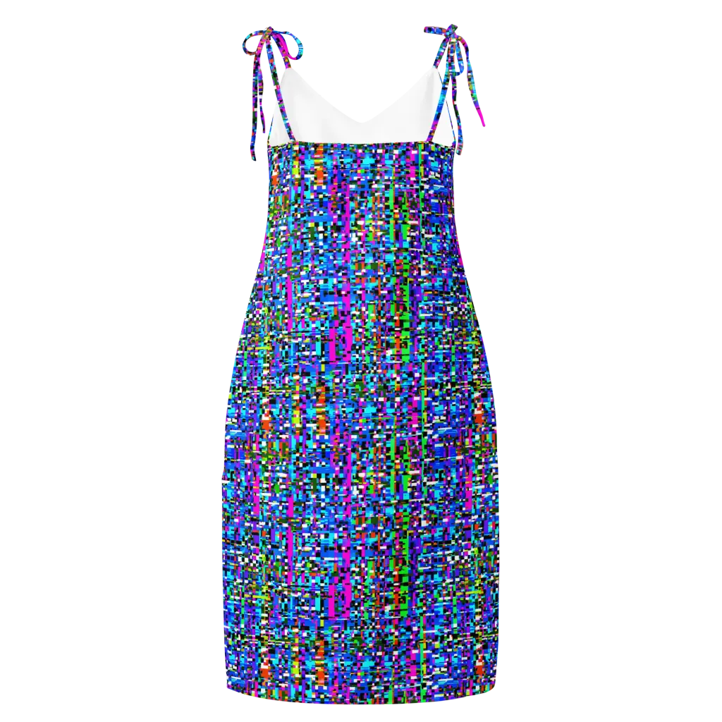 Neon Mosaic on Slip Dress — Back
