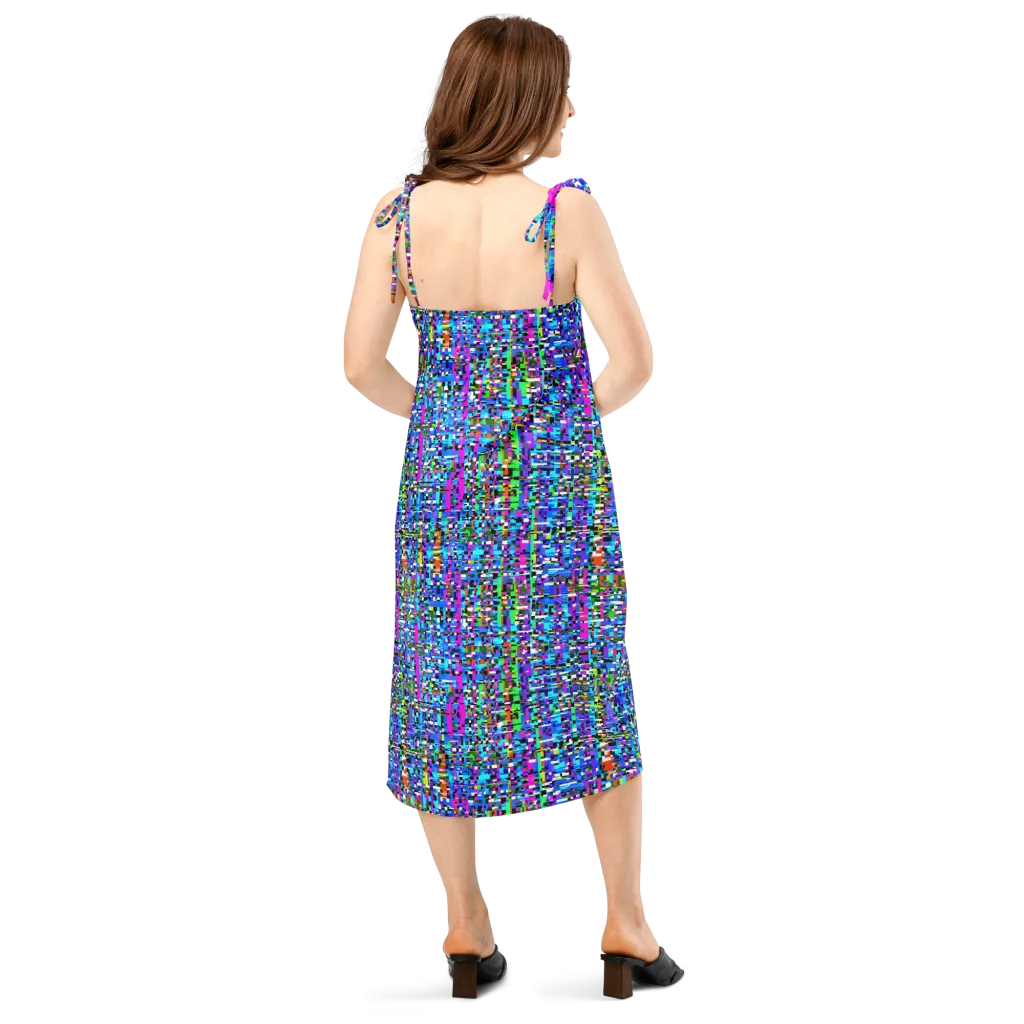 Neon Mosaic on Slip Dress — Back