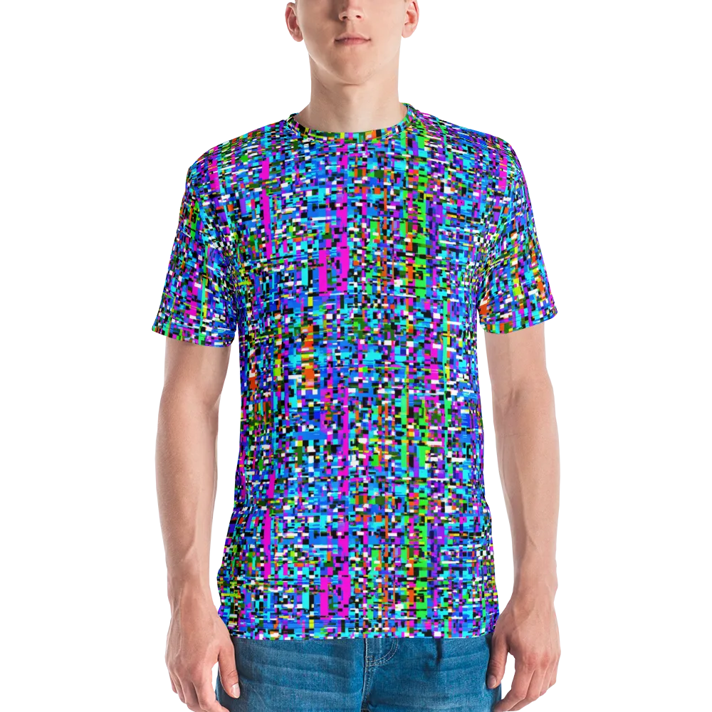 Neon Mosaic on Men's Crew Neck T-Shirt — Front