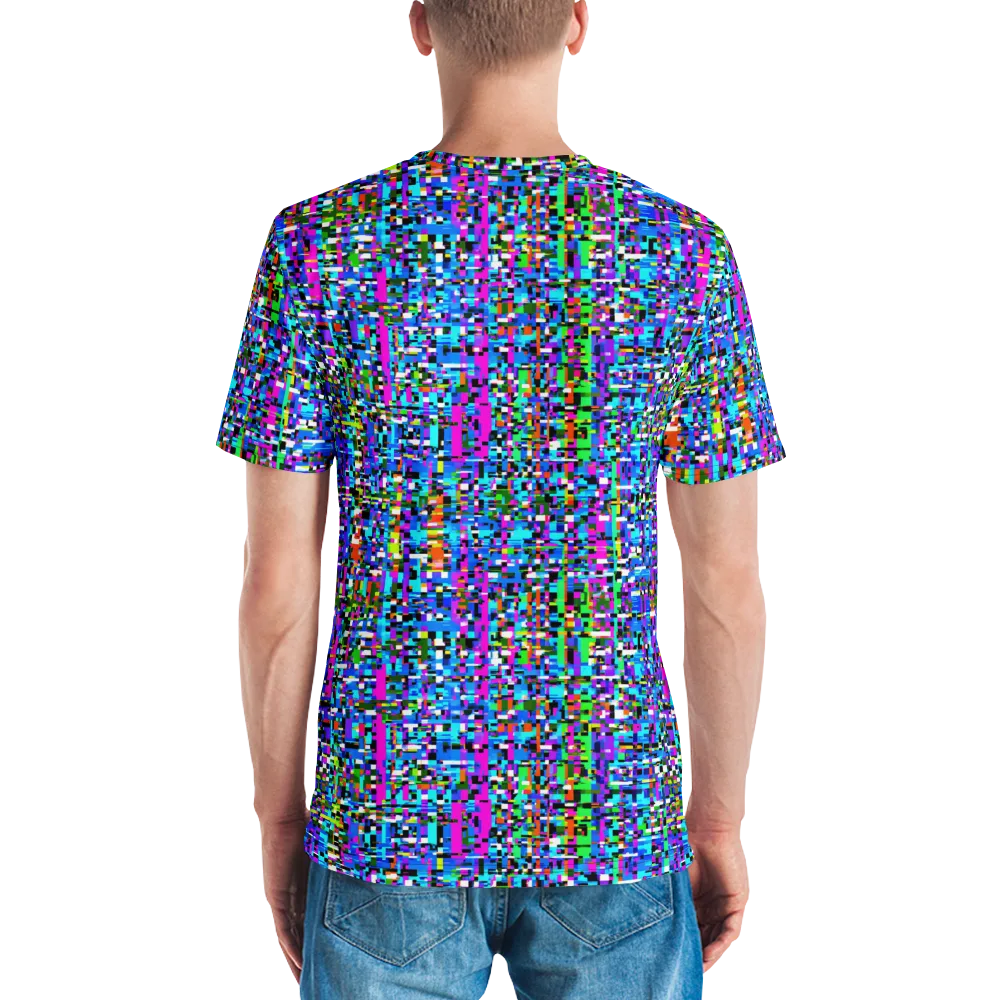 Neon Mosaic on Men's Crew Neck T-Shirt — Back