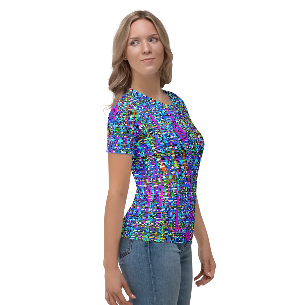 Neon Mosaic on Women's Crew Neck T-Shirt — Right