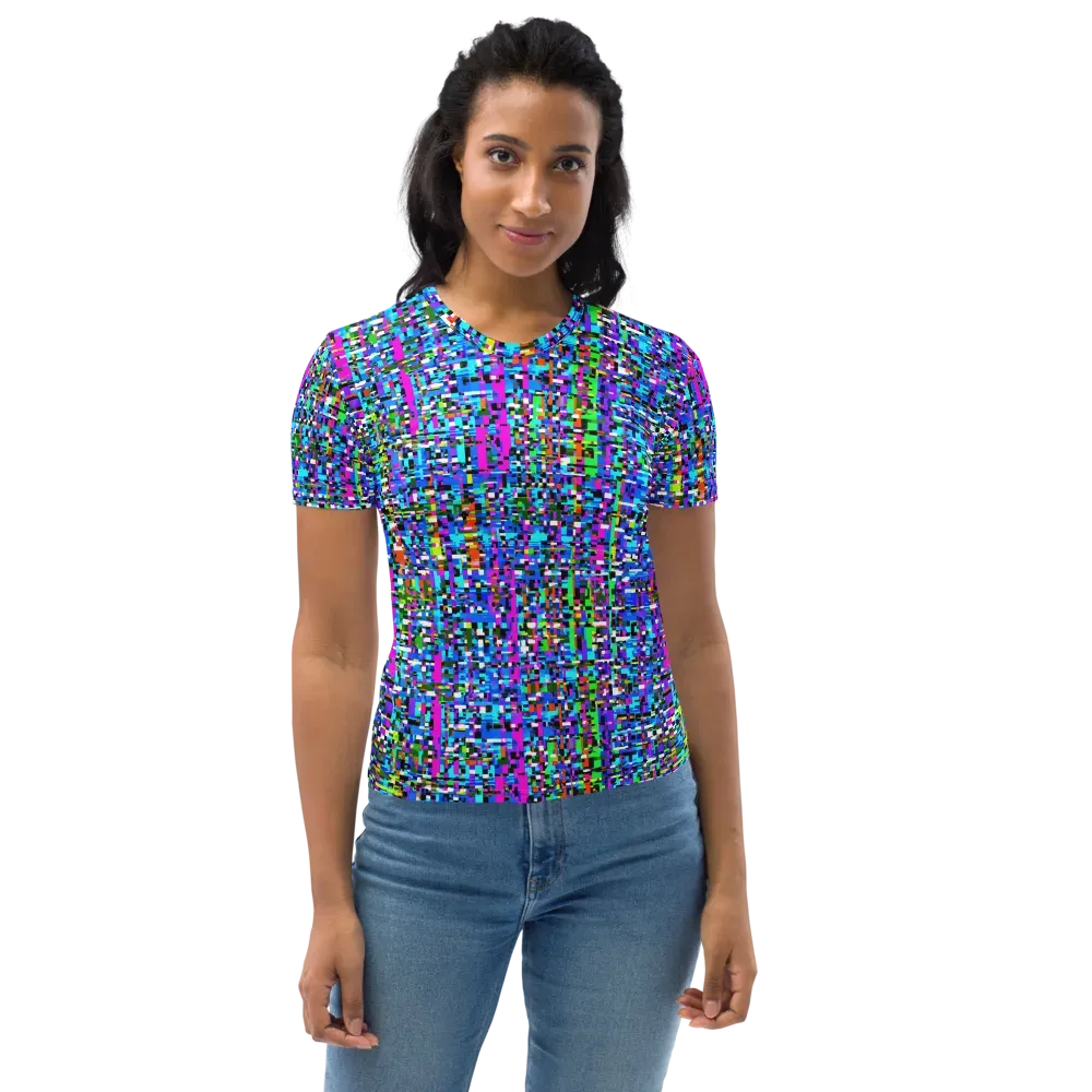 Neon Mosaic on Women's Crew Neck T-Shirt — Front