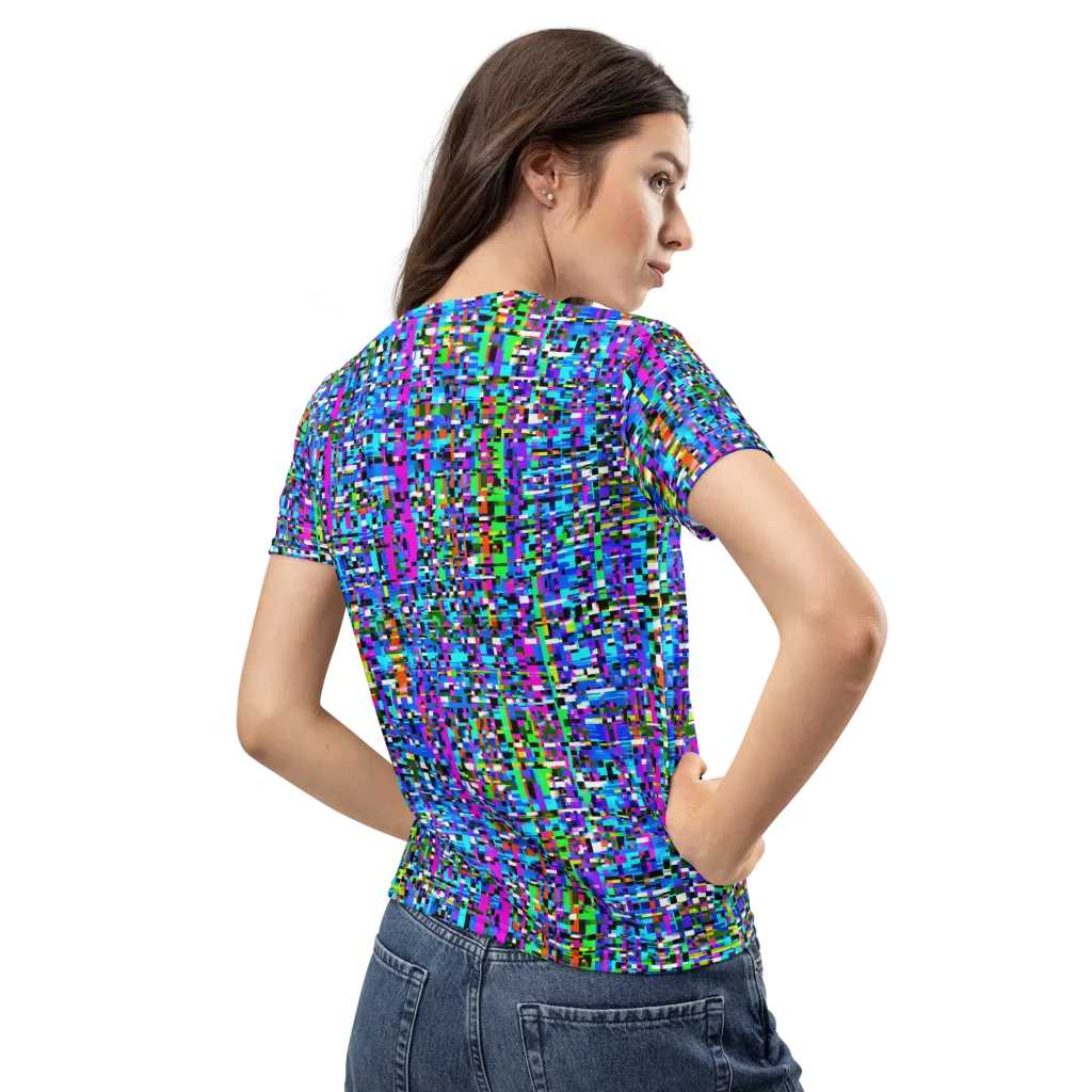Neon Mosaic on Women's Crew Neck T-Shirt — Back