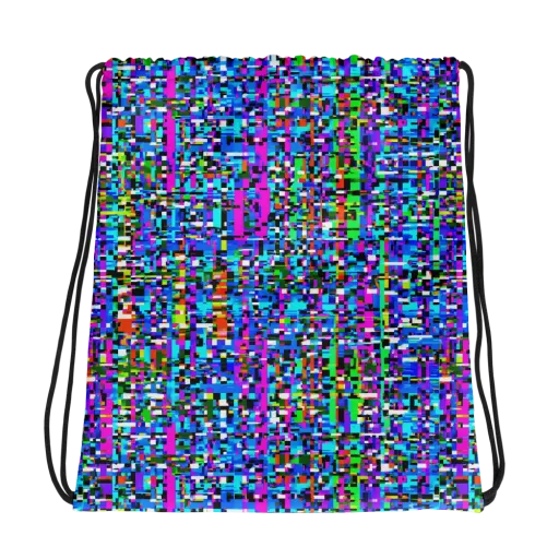 Neon Mosaic on a Drawstring Bag