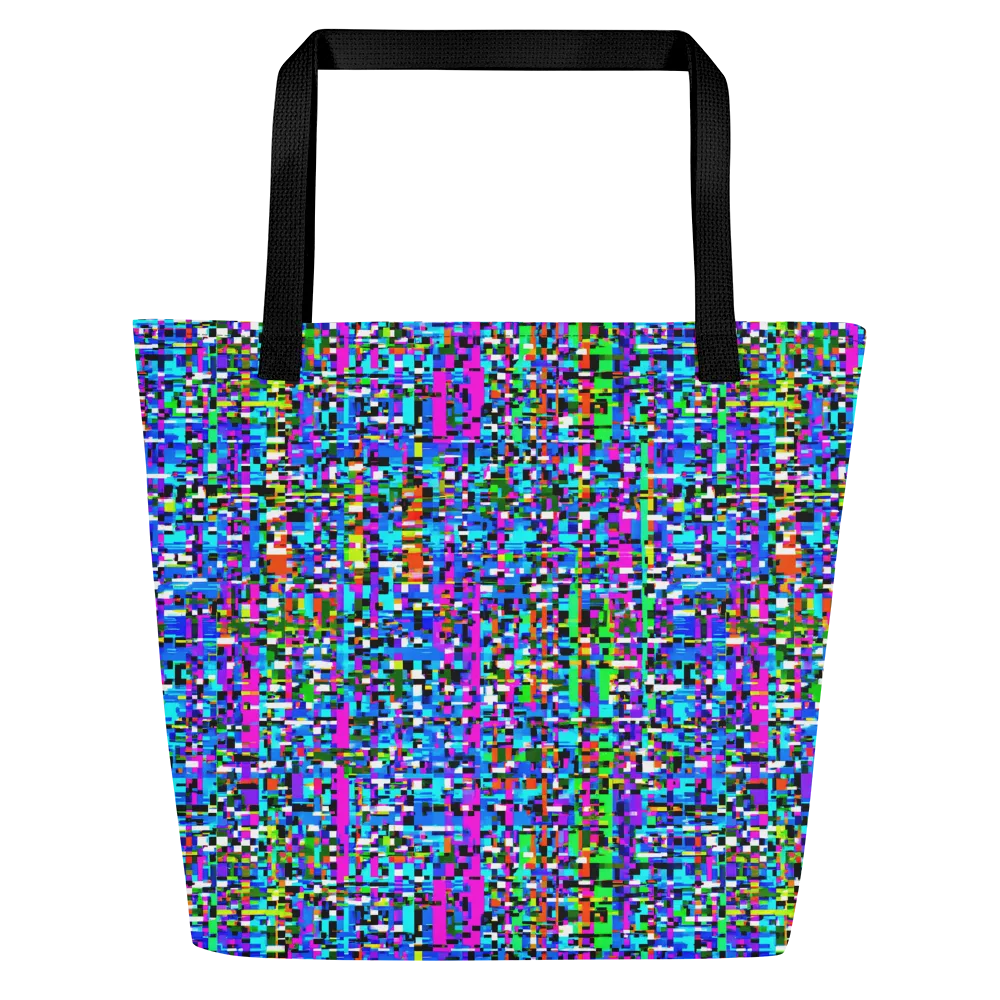 Neon Mosaic on Large Tote Bag W/ Pocket — Front
