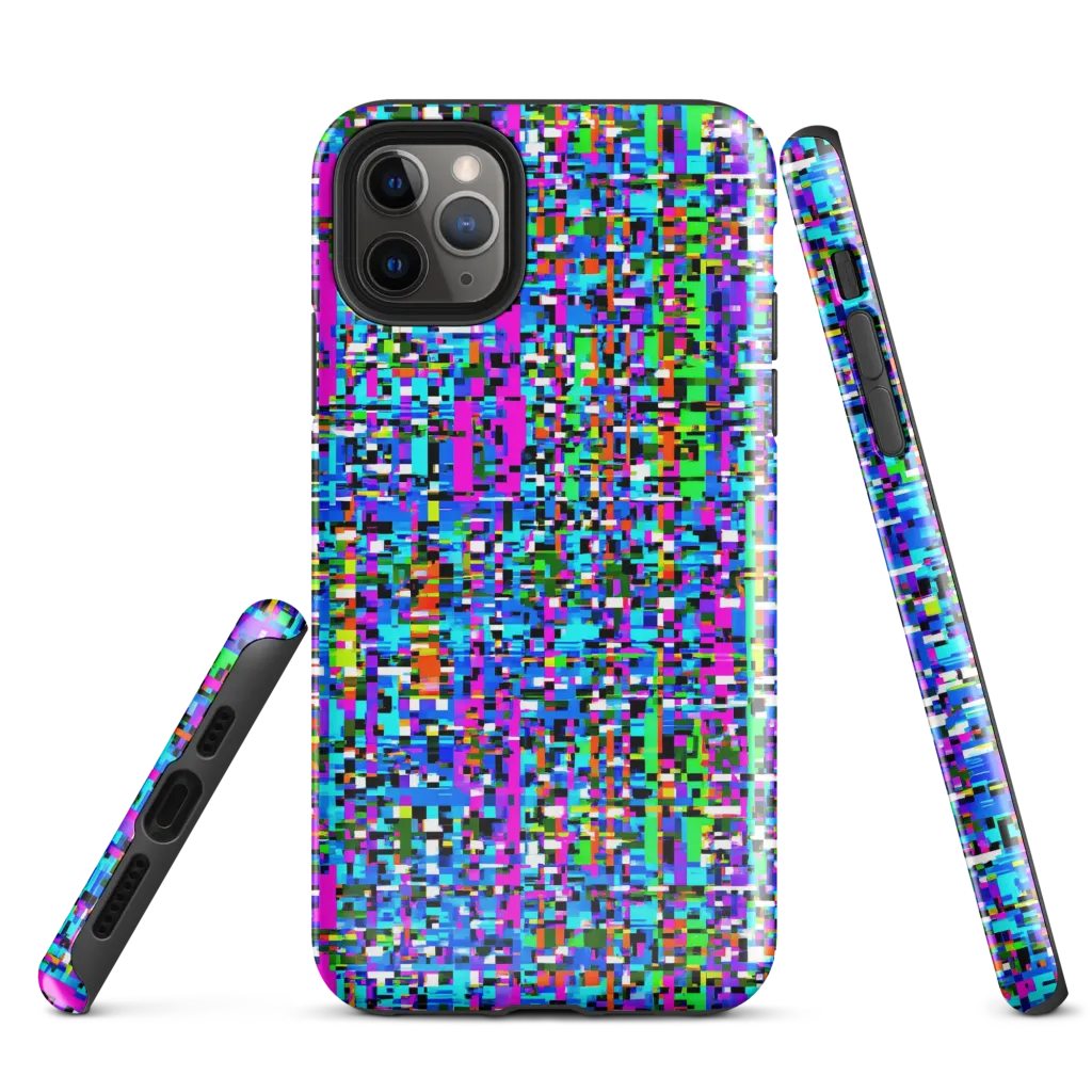 Neon Mosaic on Tough Case for iPhone® — Front