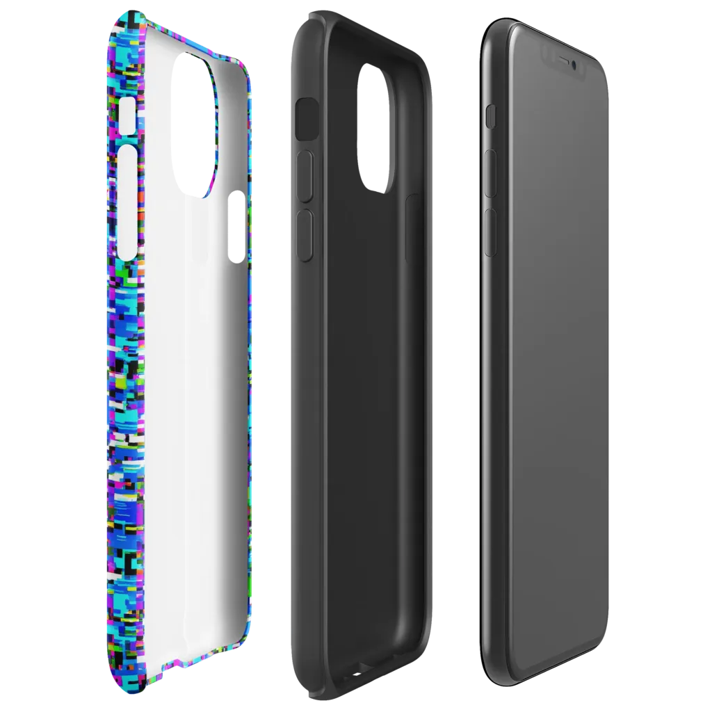 Neon Mosaic on Tough Case for iPhone® — Right