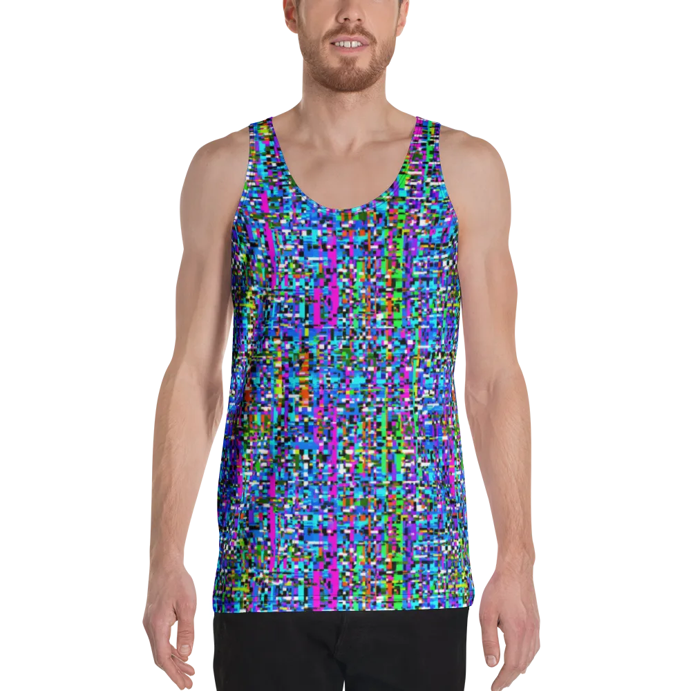 Neon Mosaic on Men's Tank Top — Front