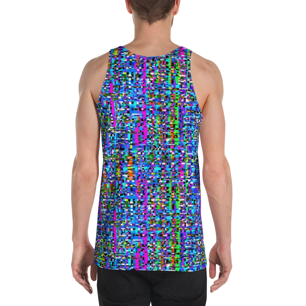 Neon Mosaic on Men's Tank Top — Back