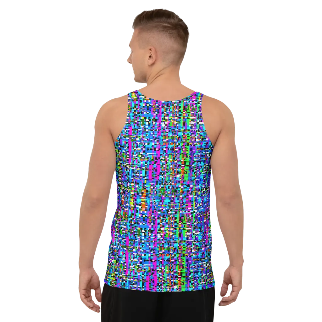 Neon Mosaic on Men's Tank Top — Back