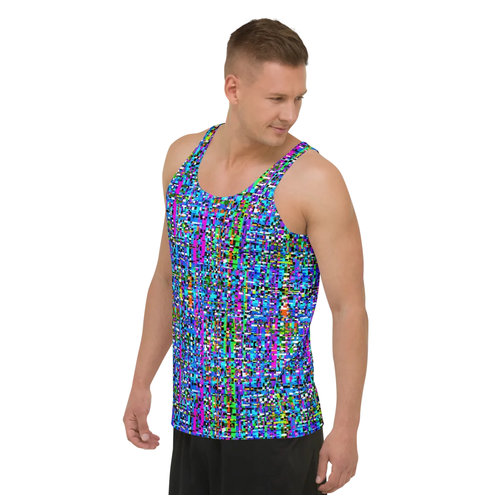 Neon Mosaic on Men's Tank Top — Left Front