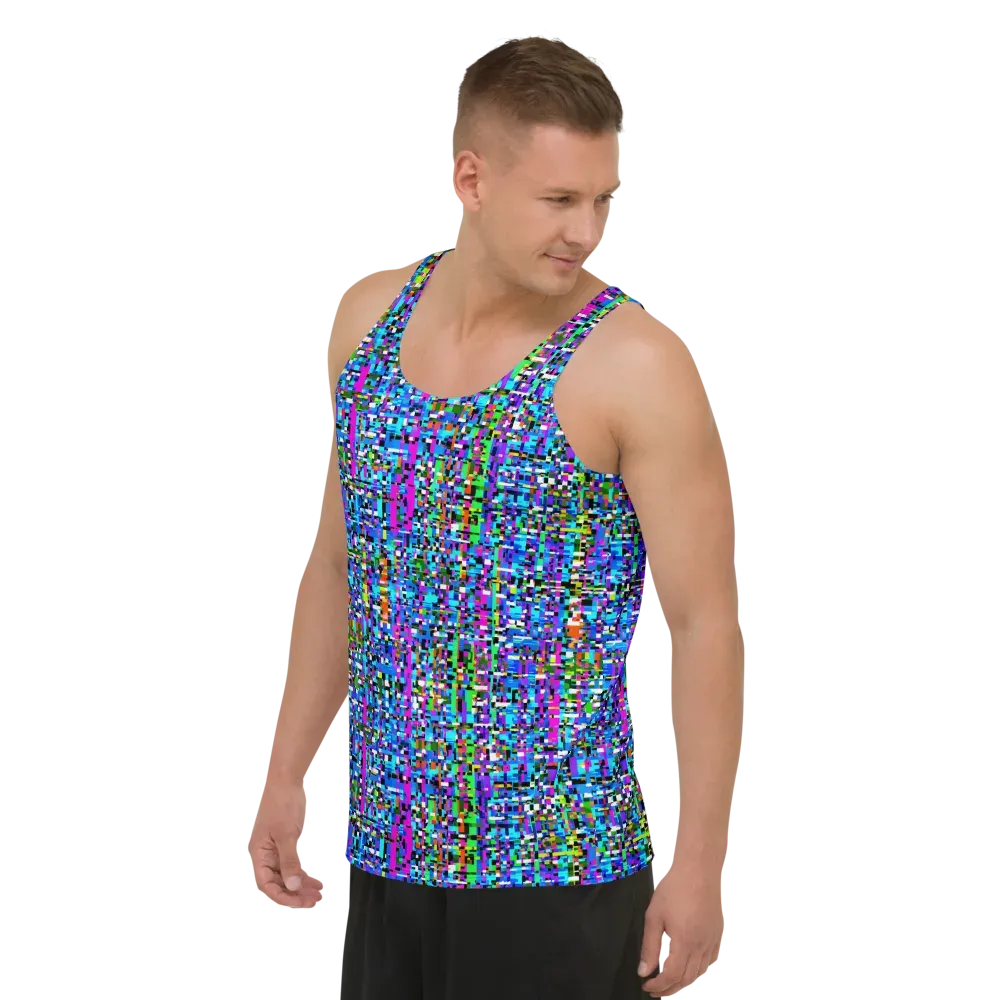 Neon Mosaic on Men's Tank Top — Left Front
