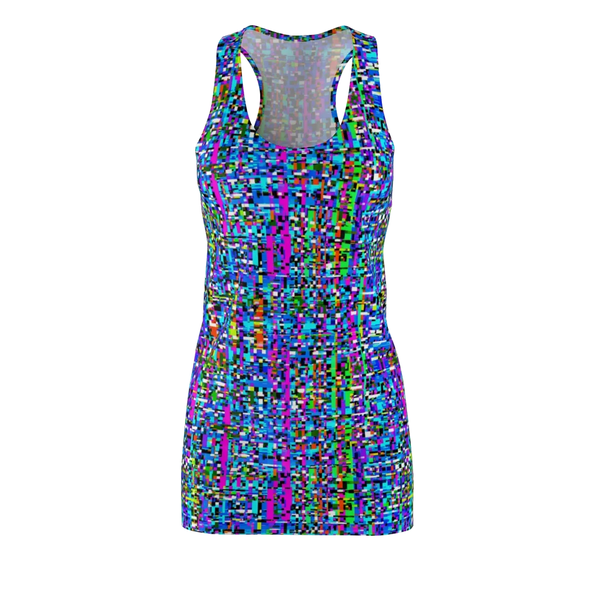 Neon Mosaic on Racerback Dress — Front