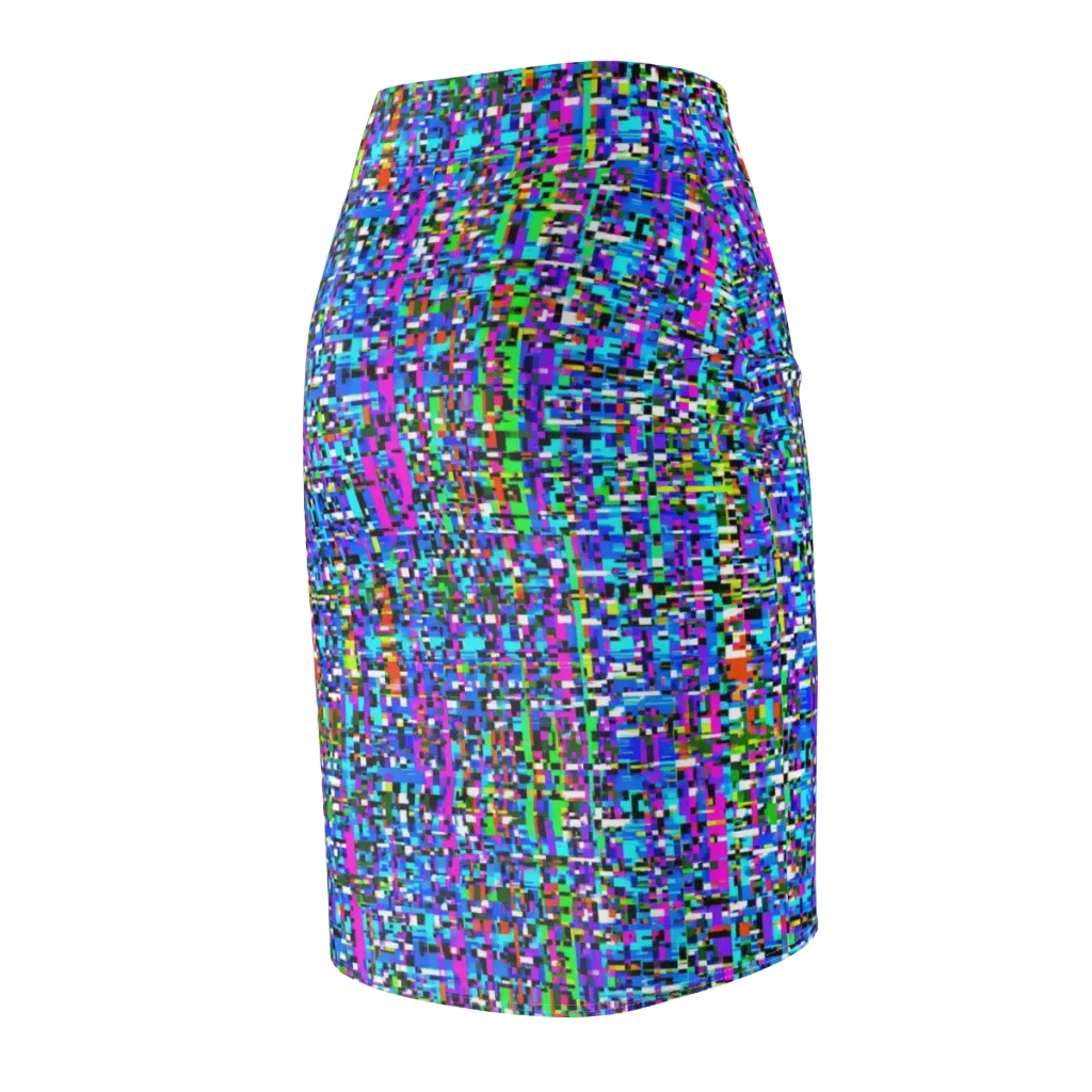Neon Mosaic on Pencil Skirt — Back Side
