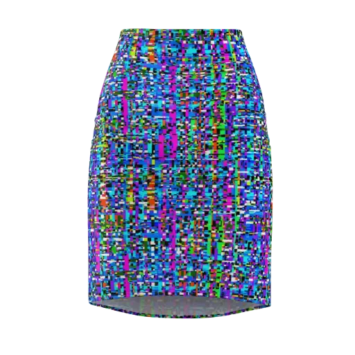 Neon Mosaic on a Pencil Skirt
