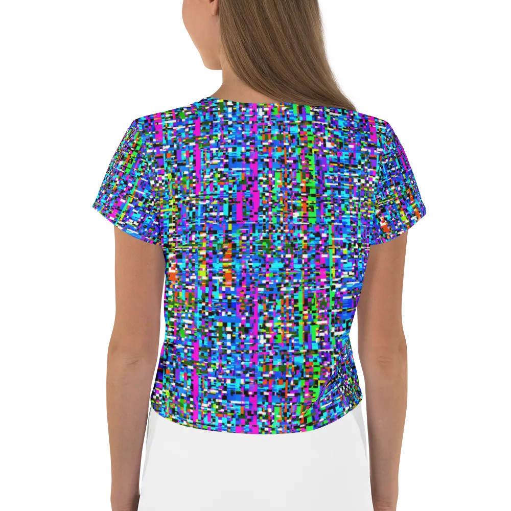 Neon Mosaic on Crop Tee — Back
