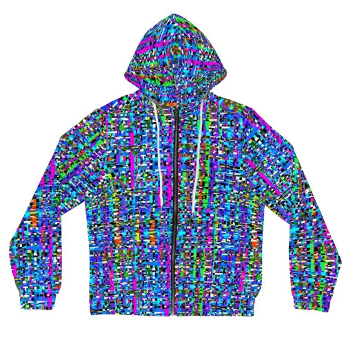 Neon Mosaic on a Women's Full-Zip Hoodie