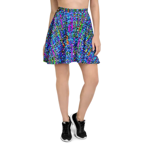 Neon Mosaic on a Skater Skirt