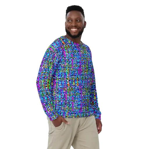 Neon Mosaic on a Sweatshirt