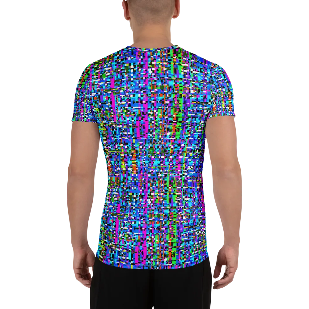 Neon Mosaic on Men's Athletic T-Shirt — Back