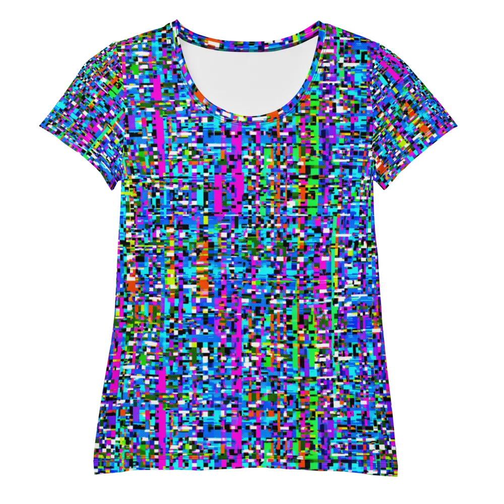 Neon Mosaic on Women's Athletic T-Shirt — Front