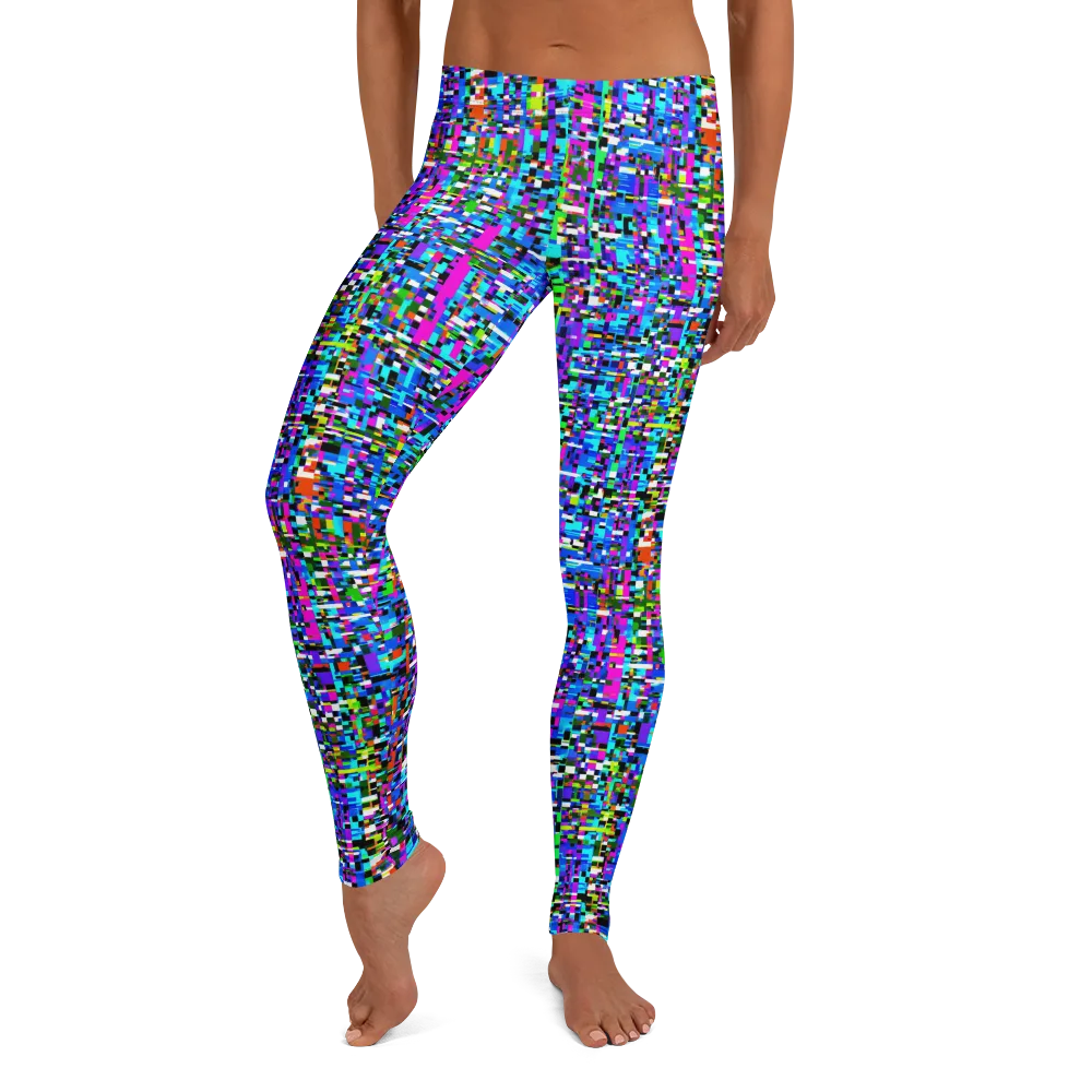 Neon Mosaic on Leggings — Front