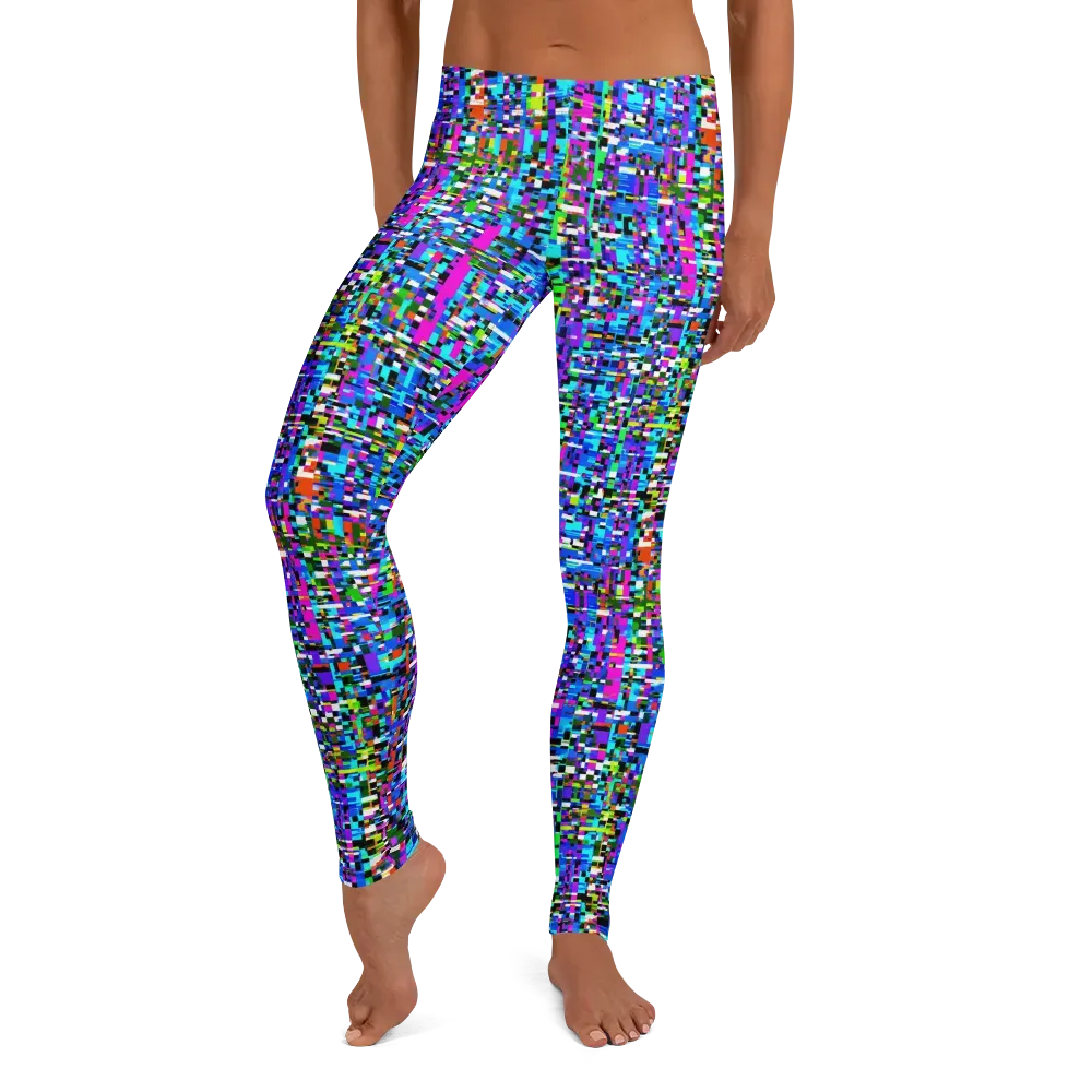 Neon Mosaic on Leggings — Front