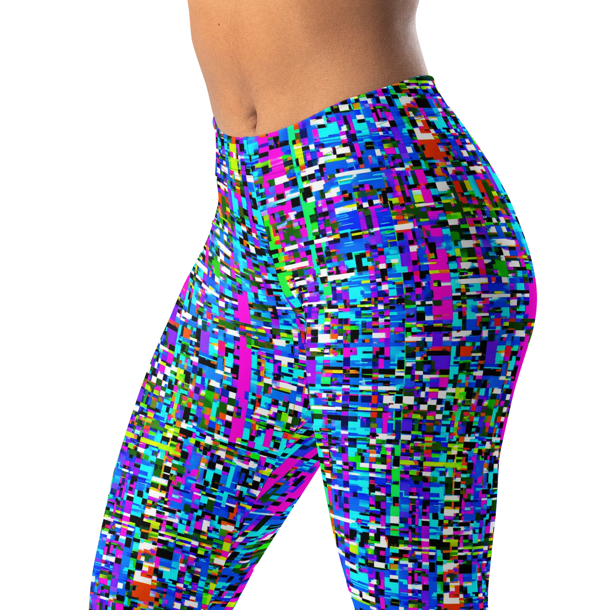 Neon Mosaic on Leggings — Left Front
