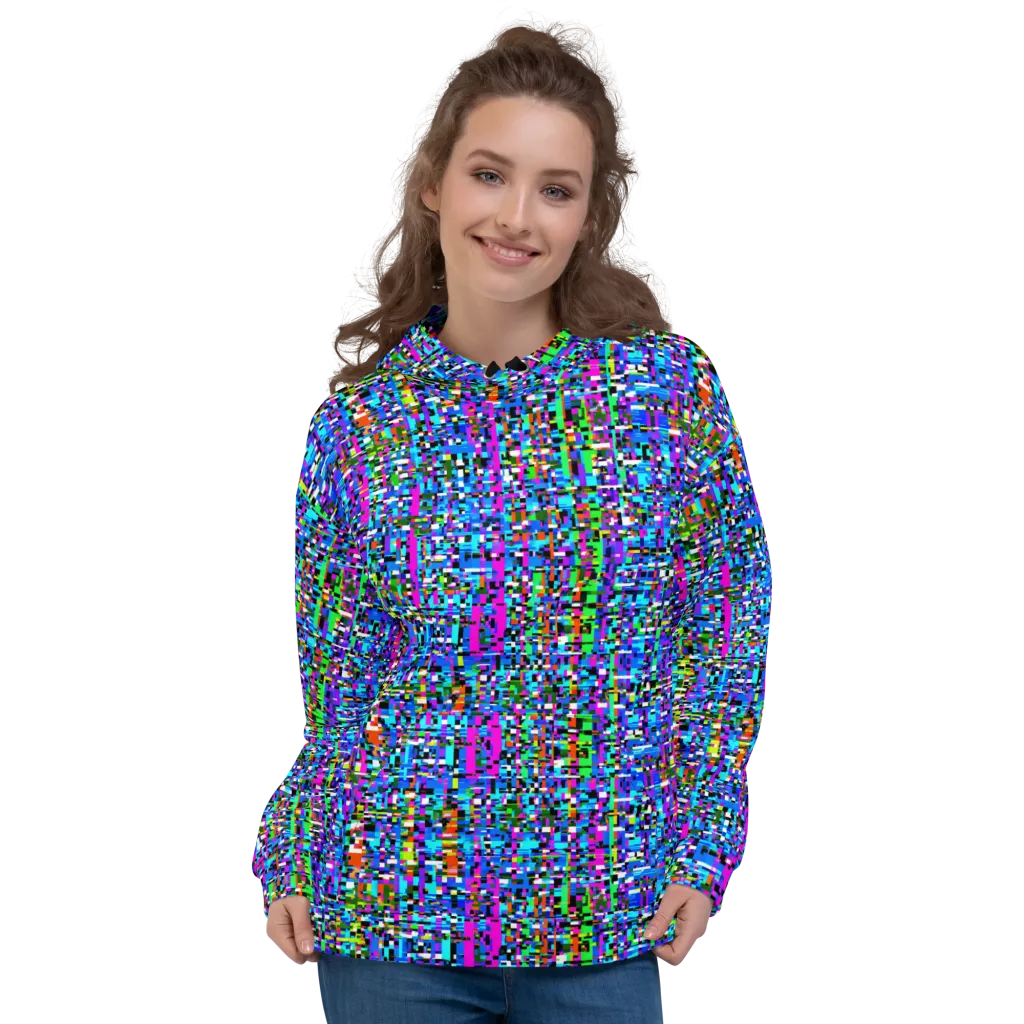 Neon Mosaic on Hoodie — Front