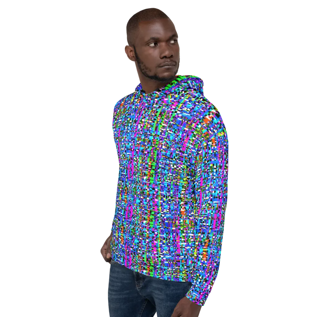 Neon Mosaic on Hoodie — Left