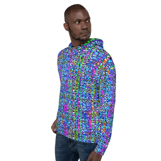 Neon Mosaic on a Hoodie