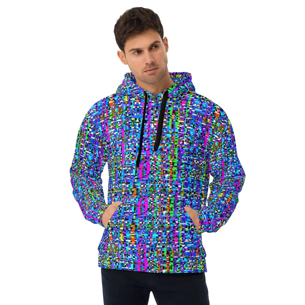 Neon Mosaic on Hoodie — Front
