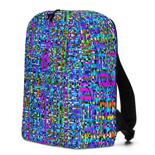 Neon Mosaic on a Minimalist Backpack