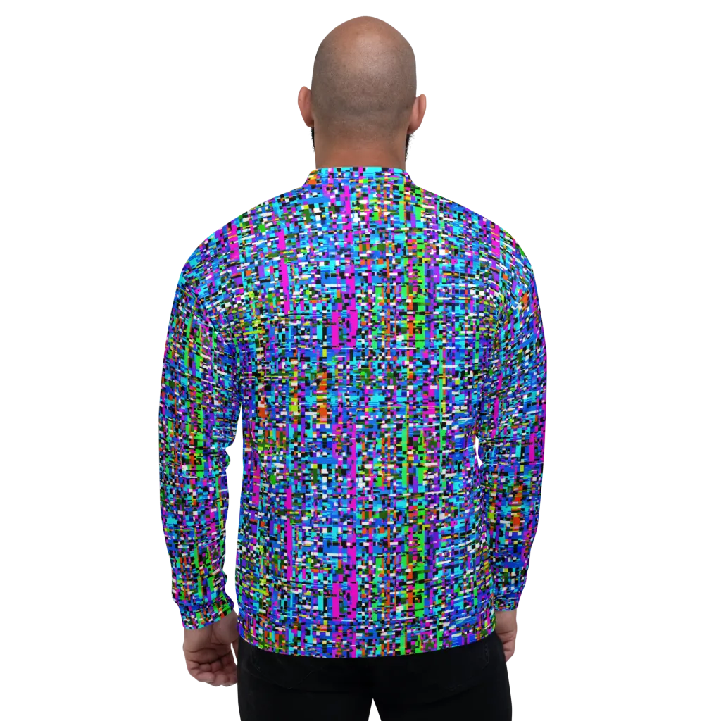 Neon Mosaic on Bomber Jacket — Back