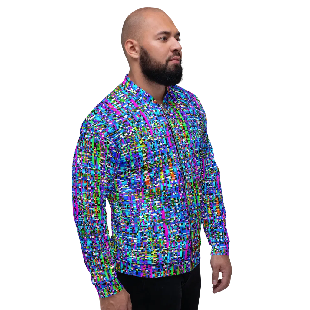 Neon Mosaic on Bomber Jacket — Right