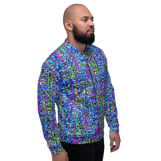 Neon Mosaic on a Bomber Jacket