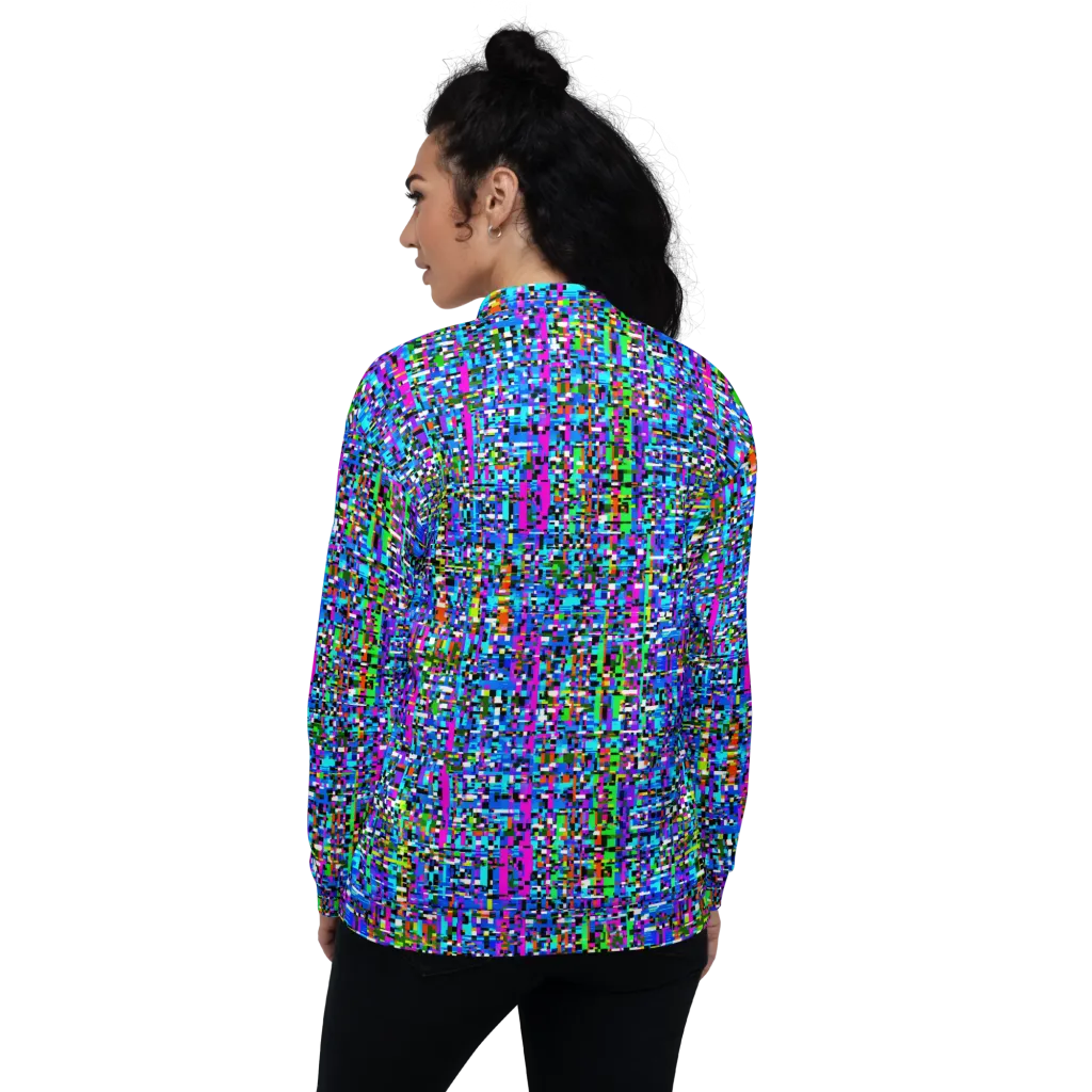 Neon Mosaic on Bomber Jacket — Back