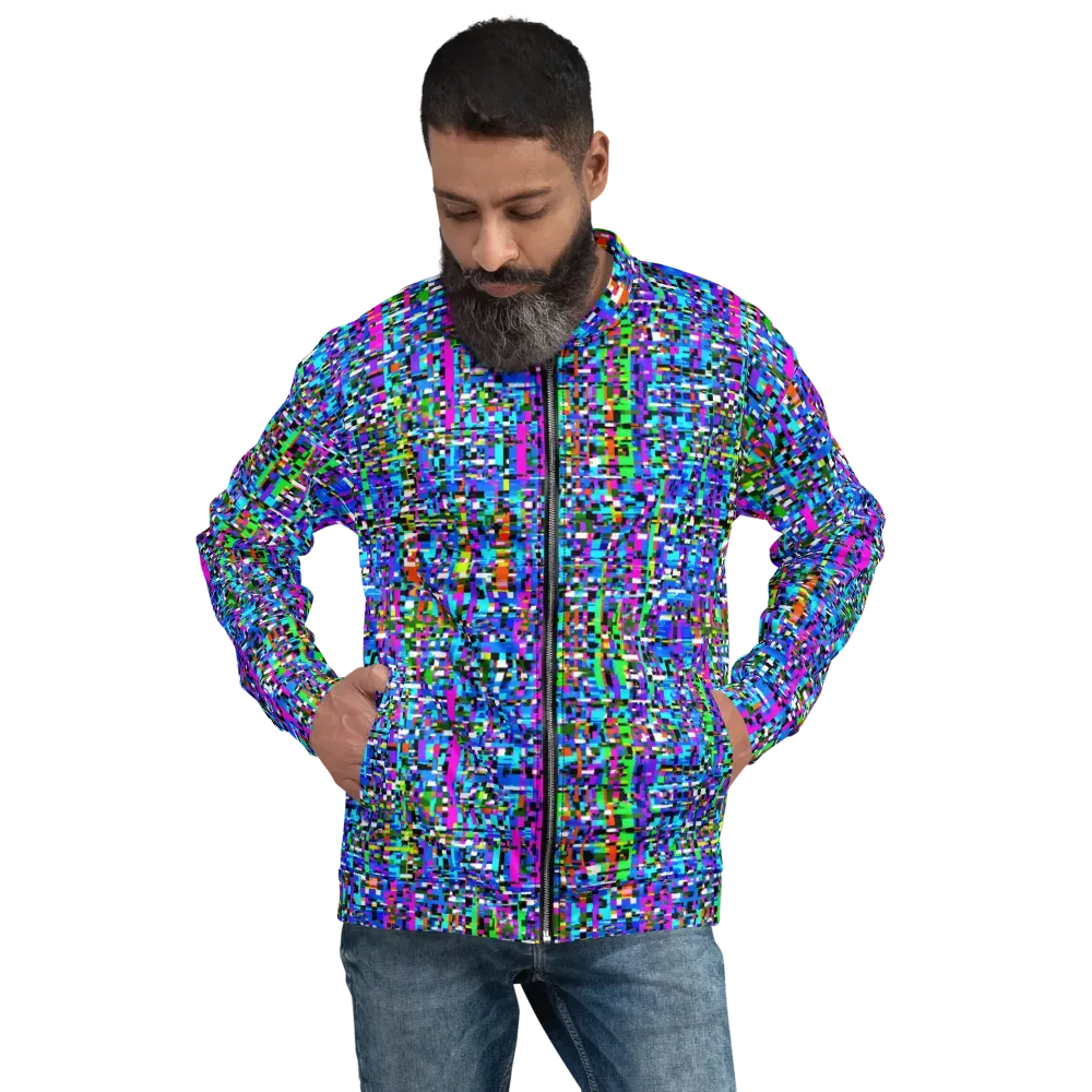 Neon Mosaic on Bomber Jacket — Front