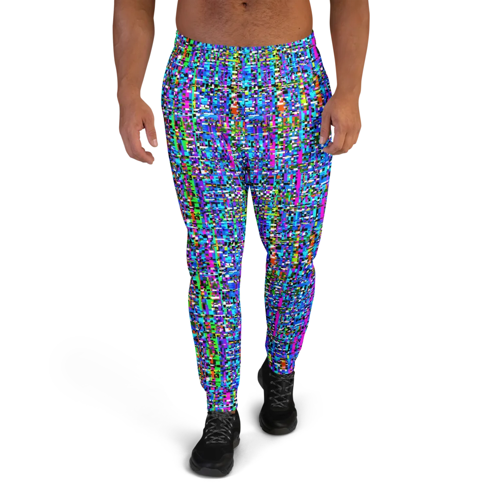 Neon Mosaic on Men's Joggers — Front