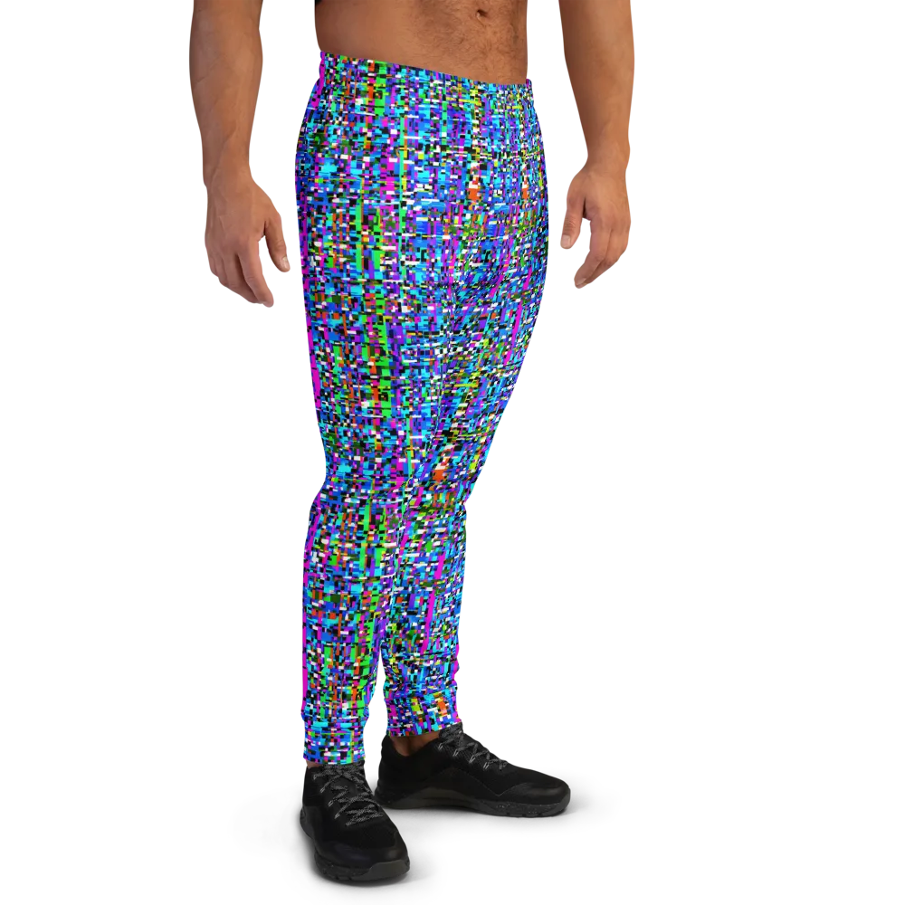 Neon Mosaic on Men's Joggers — Right