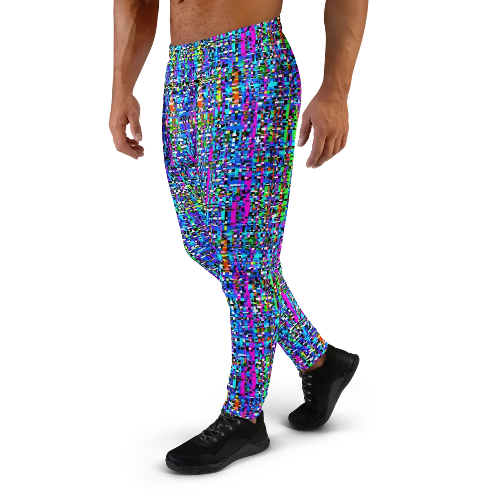 Neon Mosaic on Men's Joggers — Left