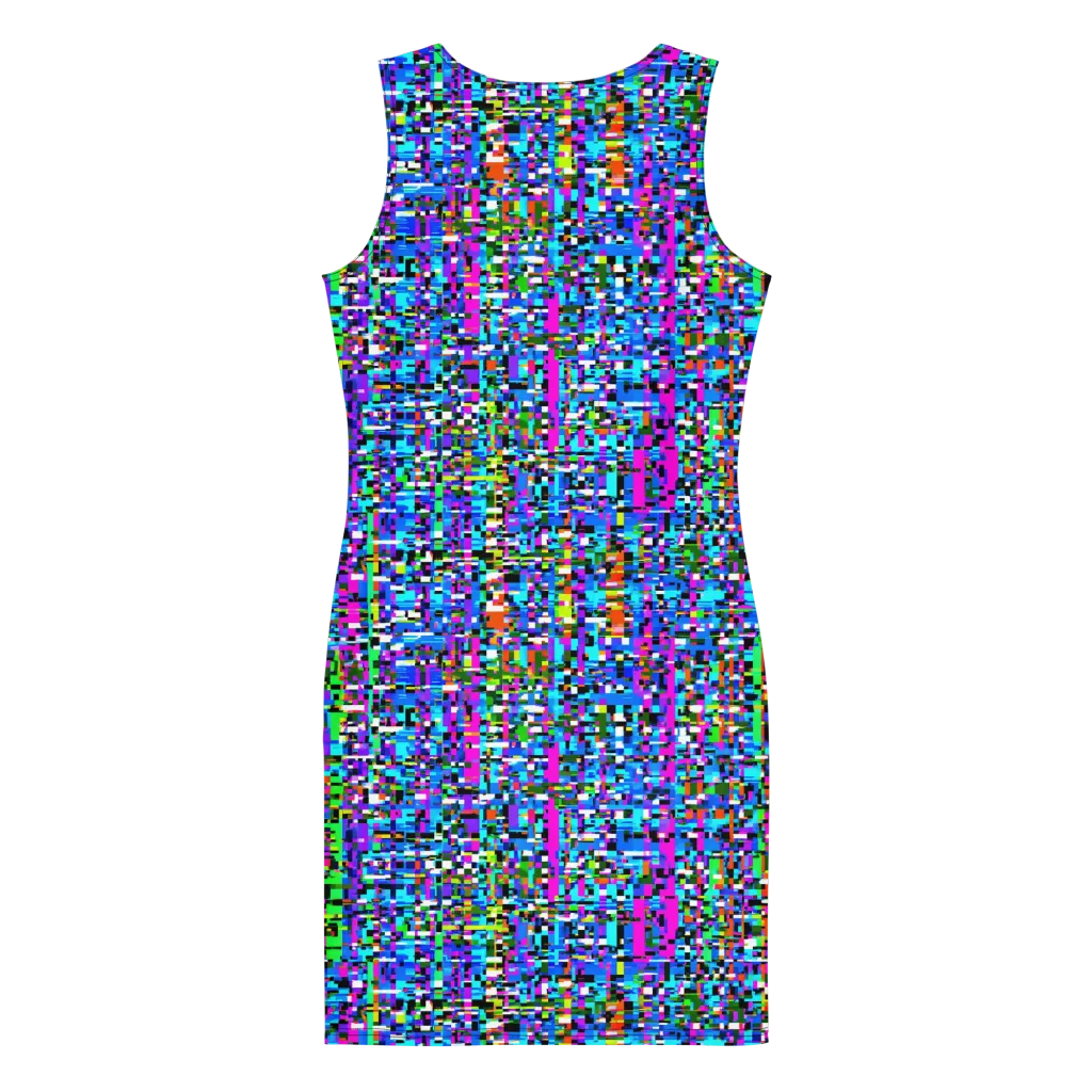 Neon Mosaic on Bodycon Dress — Back